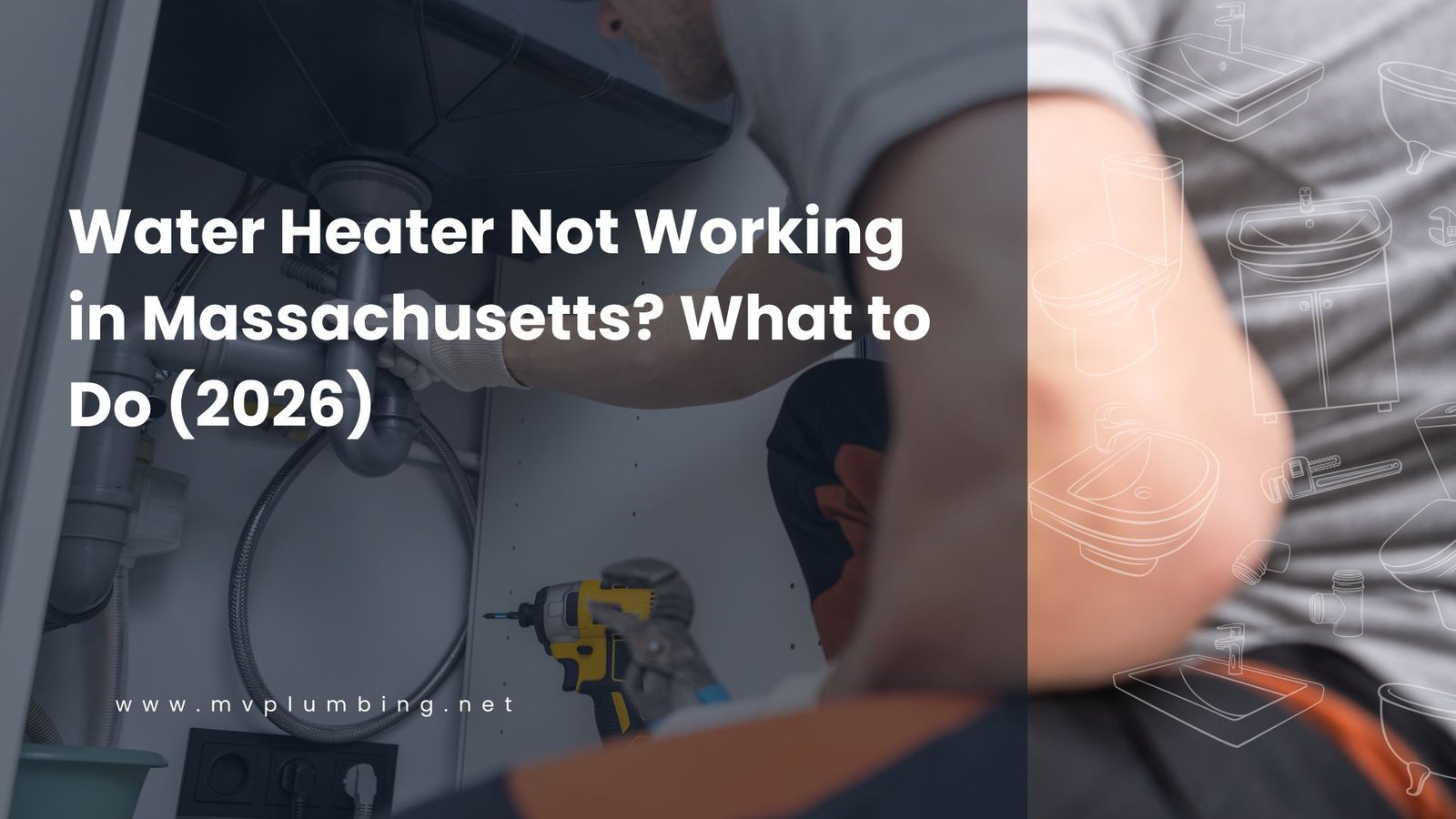 Licensed plumber inspecting a gas water heater in a Massachusetts home